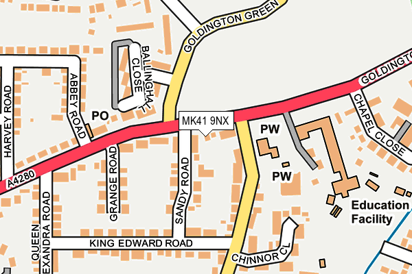 MK41 9NX map - OS OpenMap – Local (Ordnance Survey)