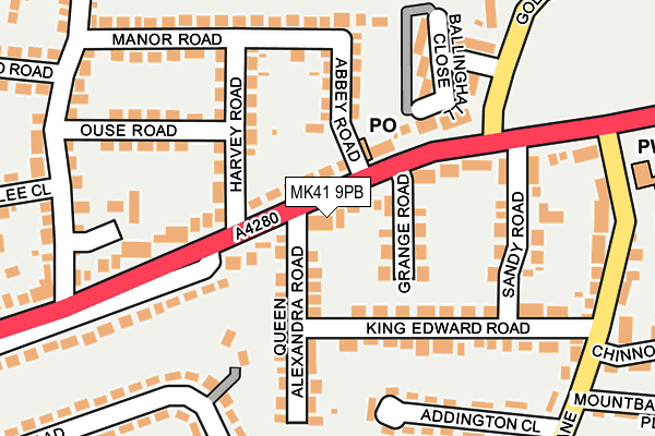 MK41 9PB map - OS OpenMap – Local (Ordnance Survey)