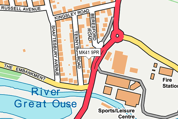 MK41 9PR map - OS OpenMap – Local (Ordnance Survey)