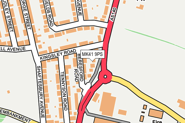 MK41 9PS map - OS OpenMap – Local (Ordnance Survey)