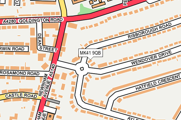 MK41 9QB map - OS OpenMap – Local (Ordnance Survey)