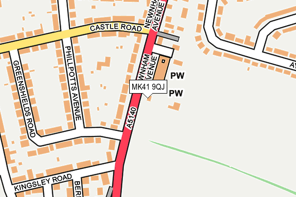 MK41 9QJ map - OS OpenMap – Local (Ordnance Survey)