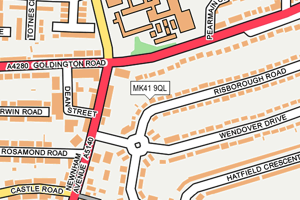 MK41 9QL map - OS OpenMap – Local (Ordnance Survey)