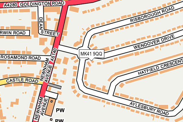 MK41 9QQ map - OS OpenMap – Local (Ordnance Survey)