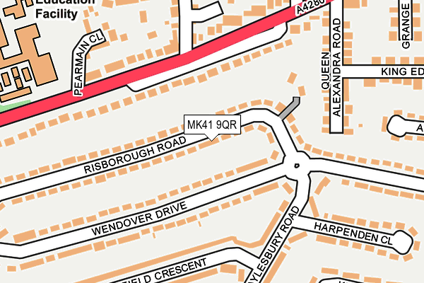 MK41 9QR map - OS OpenMap – Local (Ordnance Survey)