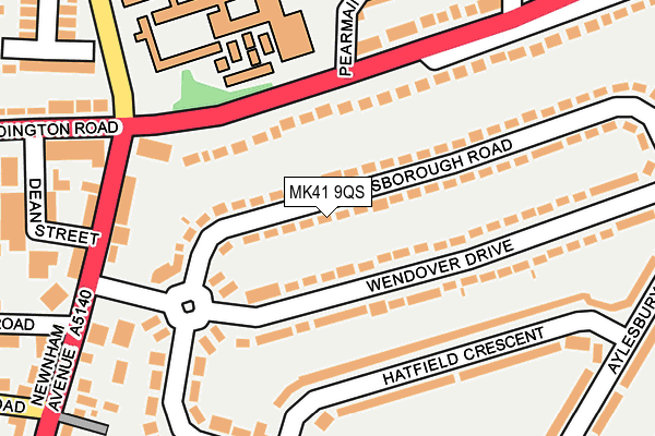 MK41 9QS map - OS OpenMap – Local (Ordnance Survey)