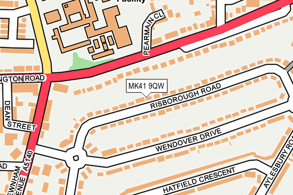 MK41 9QW map - OS OpenMap – Local (Ordnance Survey)