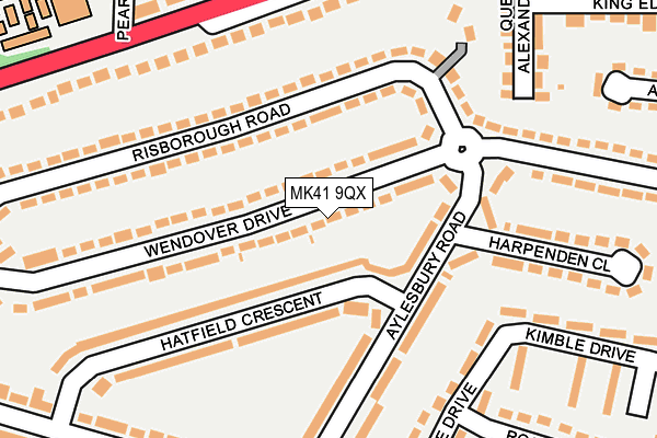 MK41 9QX map - OS OpenMap – Local (Ordnance Survey)