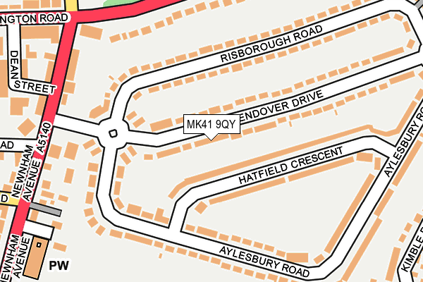 MK41 9QY map - OS OpenMap – Local (Ordnance Survey)