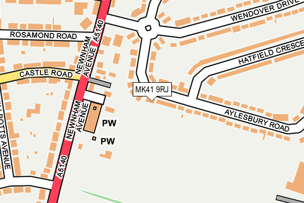 MK41 9RJ map - OS OpenMap – Local (Ordnance Survey)