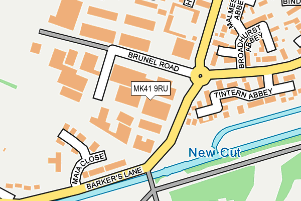 MK41 9RU map - OS OpenMap – Local (Ordnance Survey)