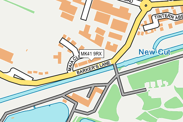 MK41 9RX map - OS OpenMap – Local (Ordnance Survey)