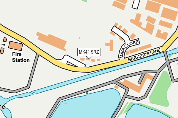 MK41 9RZ map - OS OpenMap – Local (Ordnance Survey)