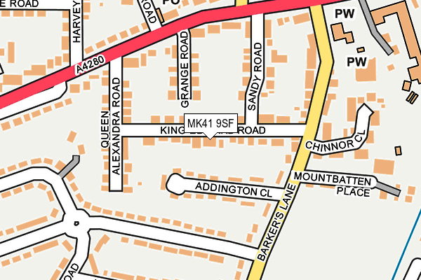 MK41 9SF map - OS OpenMap – Local (Ordnance Survey)