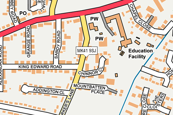 MK41 9SJ map - OS OpenMap – Local (Ordnance Survey)