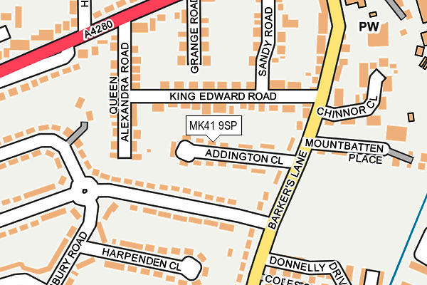 MK41 9SP map - OS OpenMap – Local (Ordnance Survey)