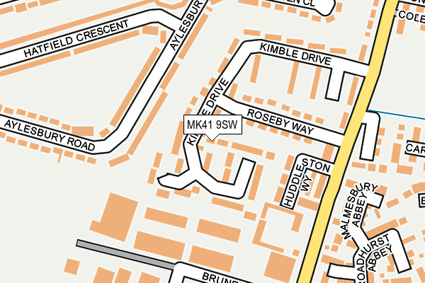 MK41 9SW map - OS OpenMap – Local (Ordnance Survey)