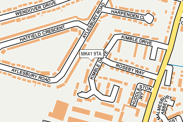 MK41 9TA map - OS OpenMap – Local (Ordnance Survey)