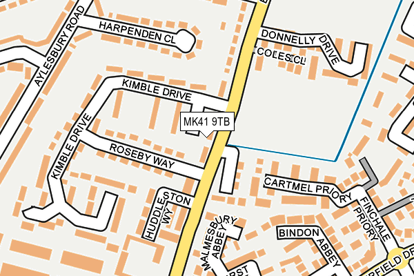 MK41 9TB map - OS OpenMap – Local (Ordnance Survey)