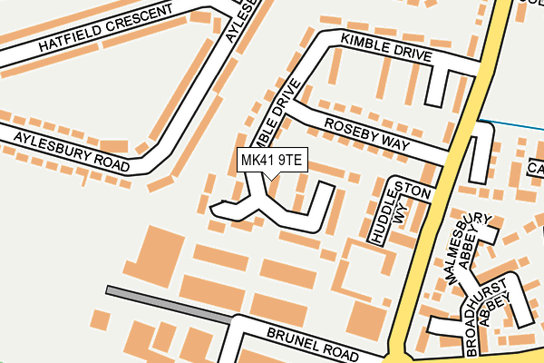 MK41 9TE map - OS OpenMap – Local (Ordnance Survey)