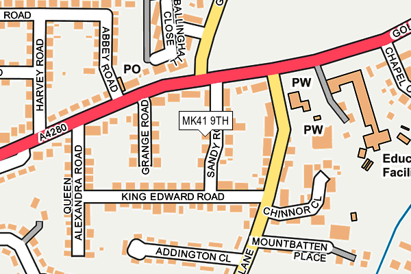 MK41 9TH map - OS OpenMap – Local (Ordnance Survey)
