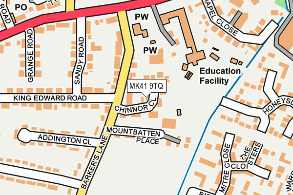 MK41 9TQ map - OS OpenMap – Local (Ordnance Survey)