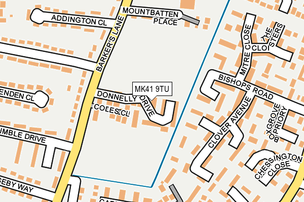 MK41 9TU map - OS OpenMap – Local (Ordnance Survey)