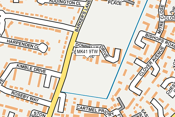 MK41 9TW map - OS OpenMap – Local (Ordnance Survey)