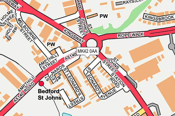 MK42 0AA map - OS OpenMap – Local (Ordnance Survey)