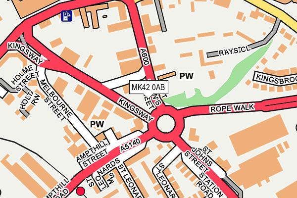 MK42 0AB map - OS OpenMap – Local (Ordnance Survey)