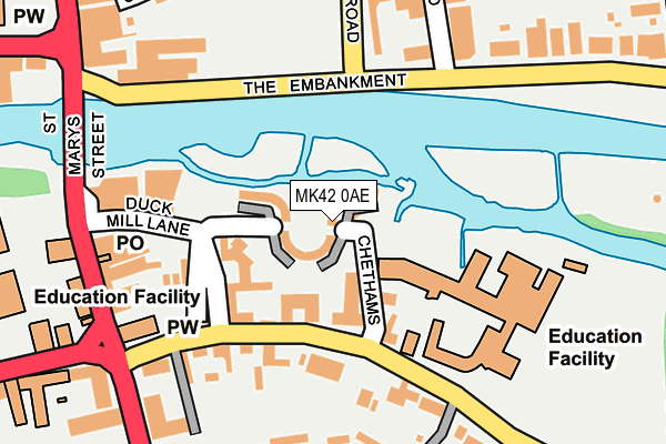MK42 0AE map - OS OpenMap – Local (Ordnance Survey)