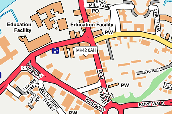 MK42 0AH map - OS OpenMap – Local (Ordnance Survey)