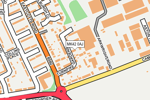MK42 0AJ map - OS OpenMap – Local (Ordnance Survey)