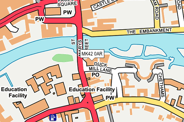 MK42 0AR map - OS OpenMap – Local (Ordnance Survey)