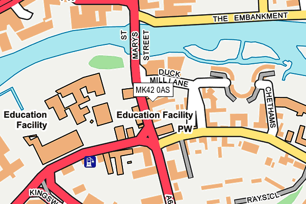 MK42 0AS map - OS OpenMap – Local (Ordnance Survey)