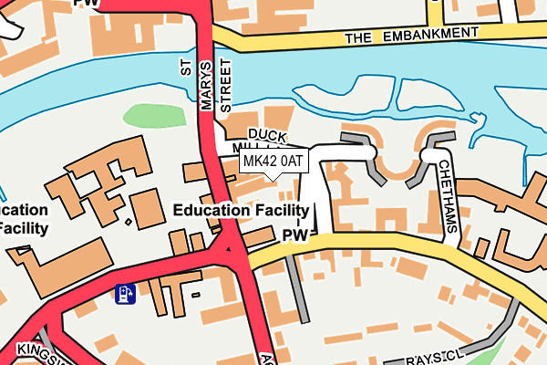 MK42 0AT map - OS OpenMap – Local (Ordnance Survey)