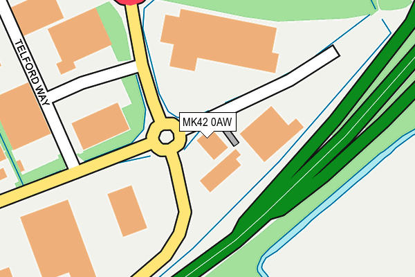 MK42 0AW map - OS OpenMap – Local (Ordnance Survey)