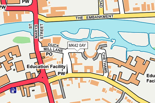 MK42 0AY map - OS OpenMap – Local (Ordnance Survey)