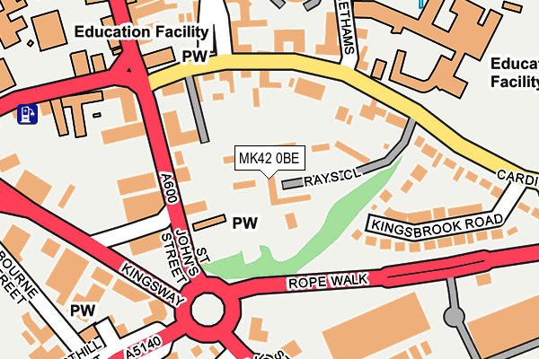 MK42 0BE map - OS OpenMap – Local (Ordnance Survey)