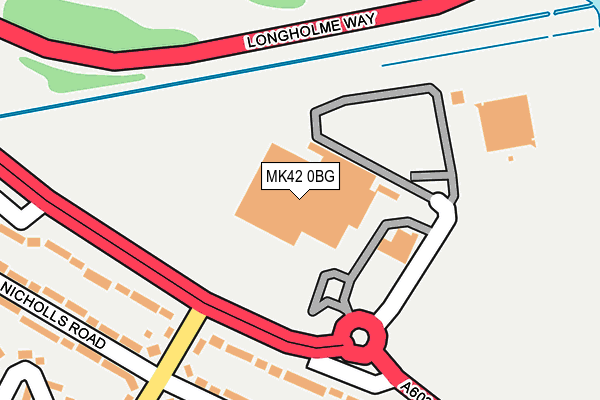 MK42 0BG map - OS OpenMap – Local (Ordnance Survey)