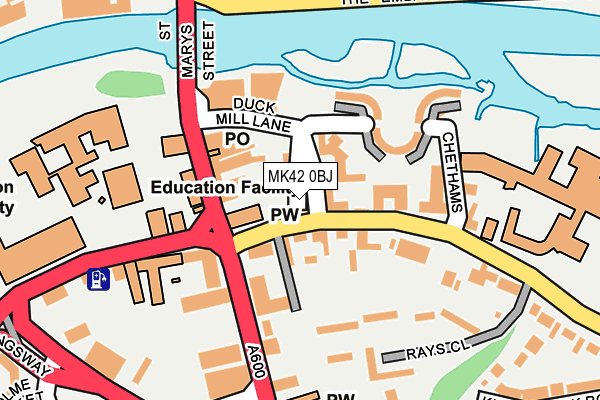 MK42 0BJ map - OS OpenMap – Local (Ordnance Survey)