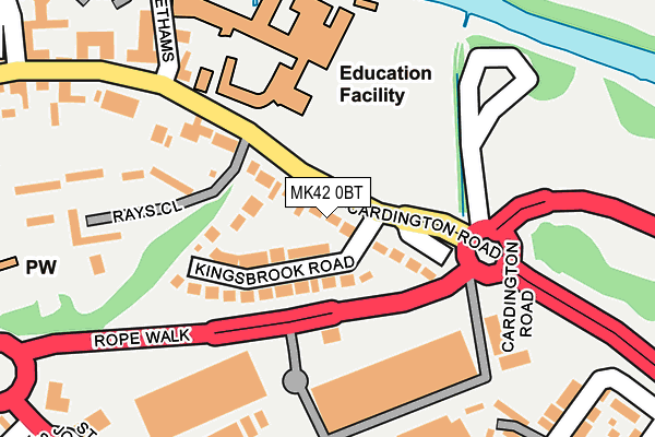 MK42 0BT map - OS OpenMap – Local (Ordnance Survey)