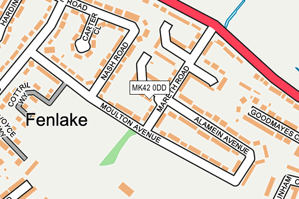 MK42 0DD map - OS OpenMap – Local (Ordnance Survey)
