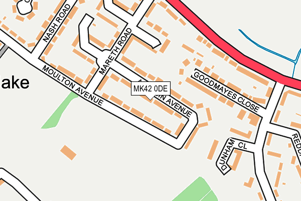 MK42 0DE map - OS OpenMap – Local (Ordnance Survey)