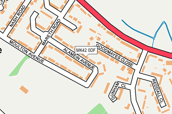 MK42 0DF map - OS OpenMap – Local (Ordnance Survey)