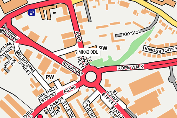 MK42 0DL map - OS OpenMap – Local (Ordnance Survey)