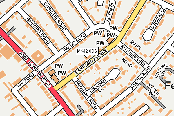 MK42 0DS map - OS OpenMap – Local (Ordnance Survey)