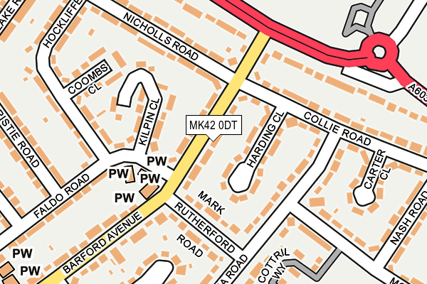 MK42 0DT map - OS OpenMap – Local (Ordnance Survey)