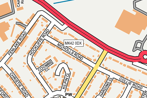MK42 0DX map - OS OpenMap – Local (Ordnance Survey)