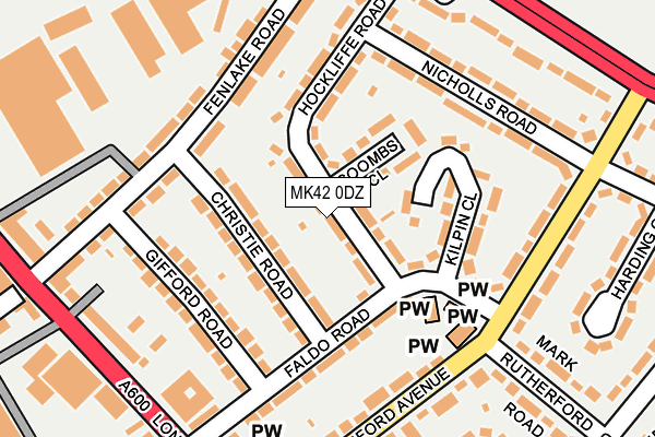 MK42 0DZ map - OS OpenMap – Local (Ordnance Survey)